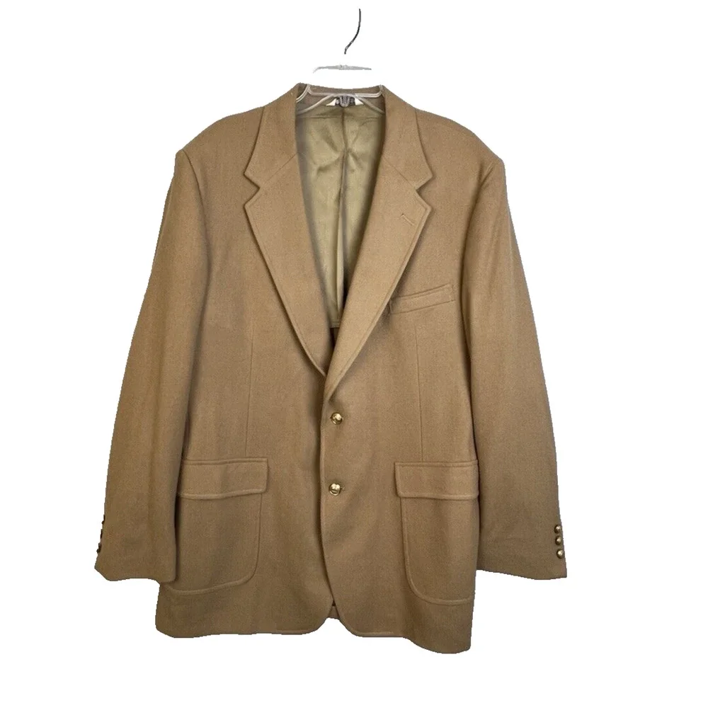 Oakbrook VIntage Wool Sports Jacket Men 46 L Camel Tan Work Business